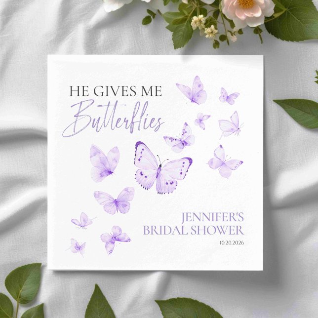 Ge Me Butterflies | Lavender Möhippa Pappersservett (Skapare uppladdad)