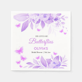 Ge Me Butterflies Lila Möhippa Pappersservett