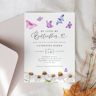 Ge Me Butterflies Möhippa Inbjudningar