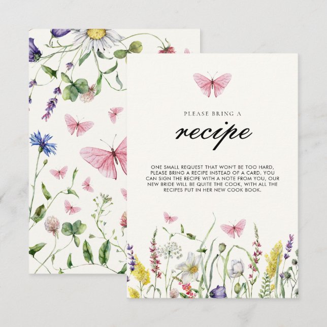 Ge Me Butterflies Möhippa Recipe Tilläggskort (Fram/baksida)