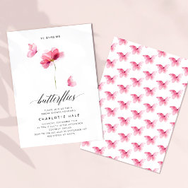 Ge Me Butterflies Rosa Möhippa Inbjudningar