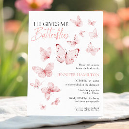 Ge Me Butterflies Rosa Möhippa Inbjudningar