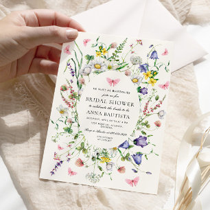 Ge Me Butterflies Söt Blommigt Möhippa Showe Inbjudningar