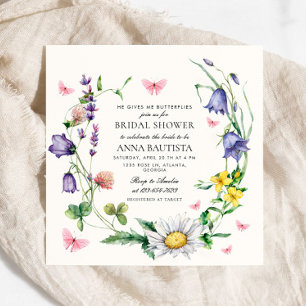 Ge Me Butterflies Wildblomme Möhippa Inbjudningar