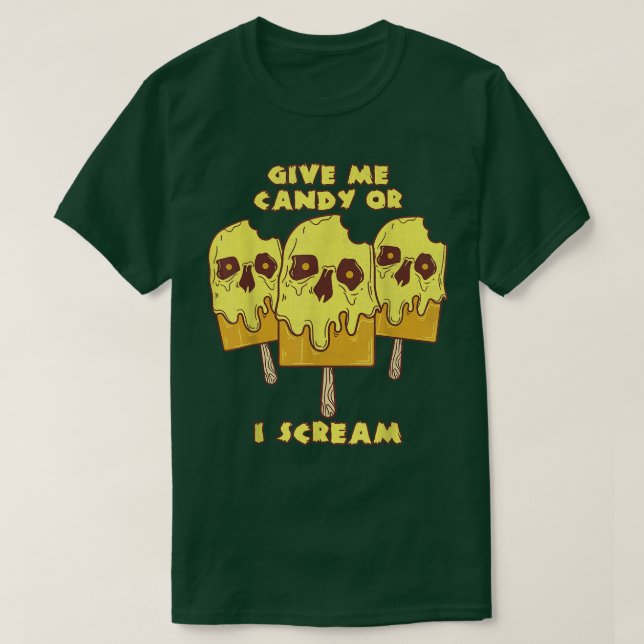 Ge Me Candy eller Skräm Funny Halloween Pun T Shirt (Design framsida)