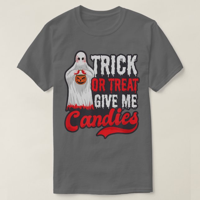 Ge Me Candys Design Halloween Ghost T Shirt (Design framsida)