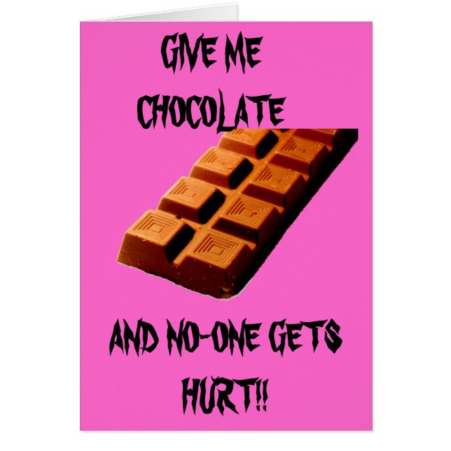 GE ME CHOCOLATE! HÄLSNINGSKORT (Framsidan)