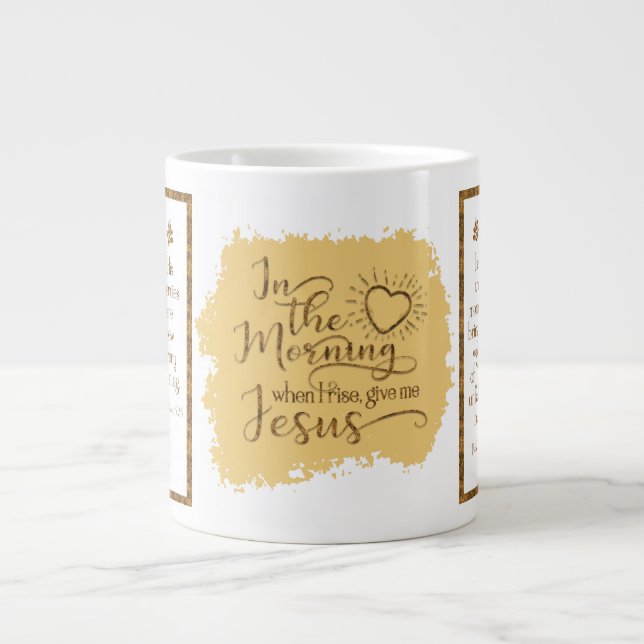 "Ge Me Jesus" Jumbo Mugg (Guld) (Framsidan)