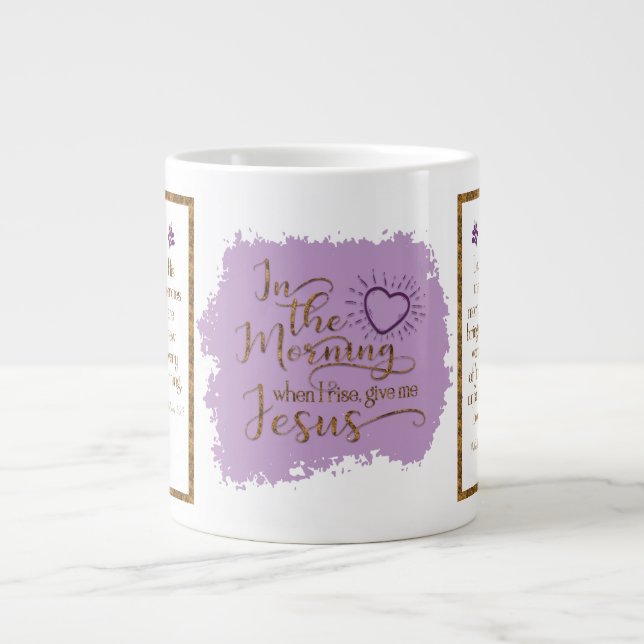 "Ge Me Jesus" Jumbo Mugg (Lila/Guld) (Framsidan)