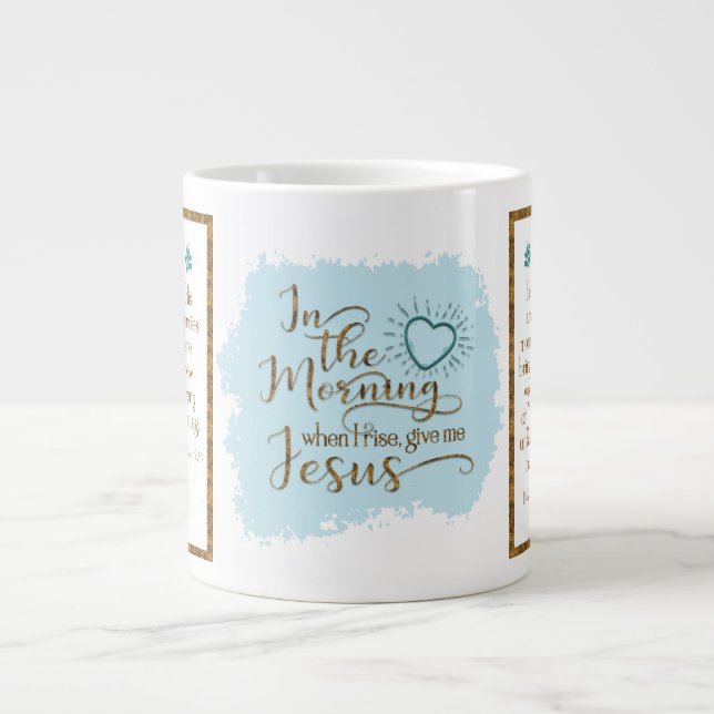 "Ge Me Jesus" Jumbo Mugg (Teal/Guld) (Framsidan)