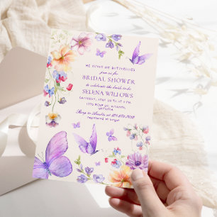 Ge Me Lila Butterflies Möhippa Inbjudningar