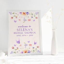 Ge Me Lila Butterflies Välkomsttecken Poster