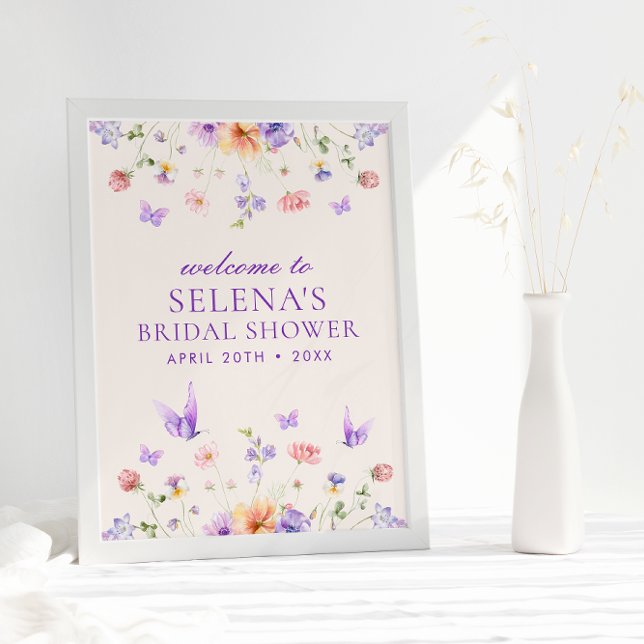 Ge Me Lila Butterflies Välkomsttecken Poster (Skapare uppladdad)
