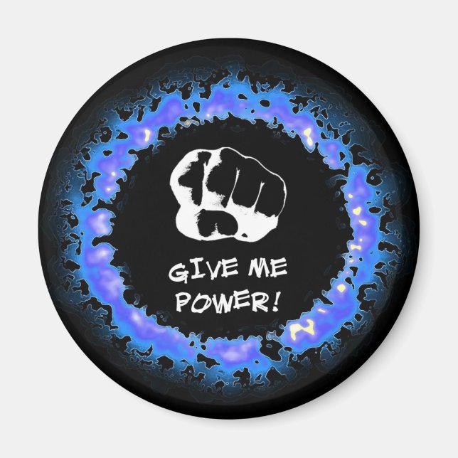 Ge Me Power! - Blå1 Magnet (Framsidan)
