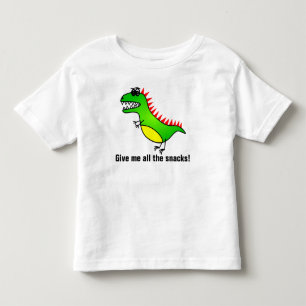 Ge mig alla mellanmål den hungriga dinosauren tee shirt