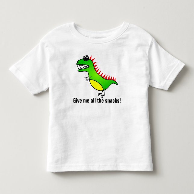 Ge mig alla mellanmål den hungriga dinosauren tee shirt (Framsida)