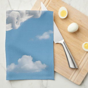 Ge mig blå himmel och fluffiga vita moln nycker kökshandduk
