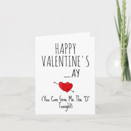 Ge mig "D" ikväll Funny Naughty lycklig Vday Helgkort