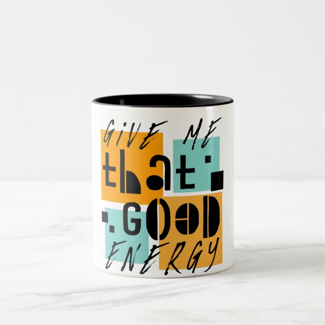 Ge mig den GOD ENERGI Orange Positiv Två-Tonad Mugg (Center)