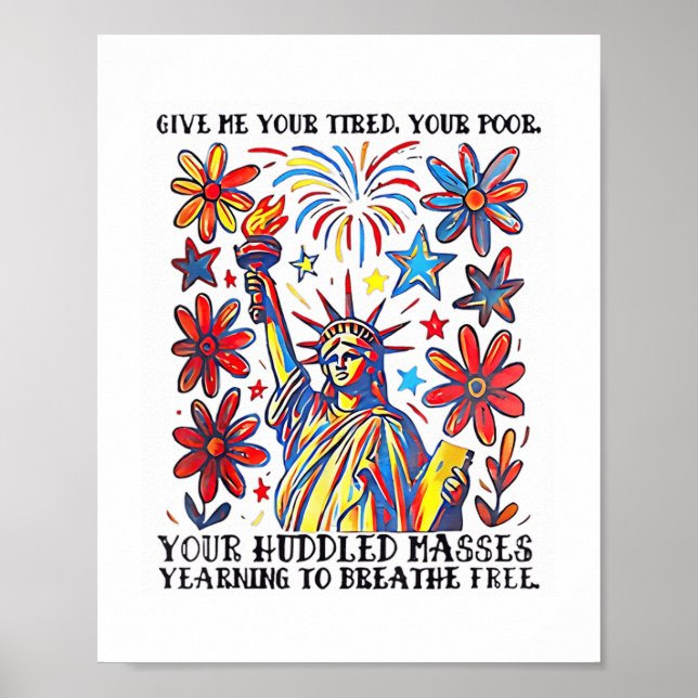 Ge mig din trötta Frihetsgudinnan Poe Poster (Framsidan)