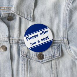 Ge mig ett säte (blått) knapp