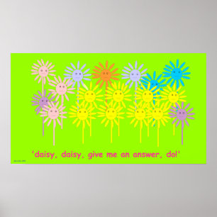 "Ge mig ett svar, gör!", (Liten daisyaffisch) Poster