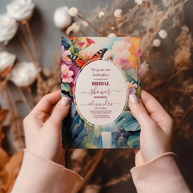 Ge mig fjärilar minimalistisk Möhippa Inbjudningar (Skapare uppladdad)