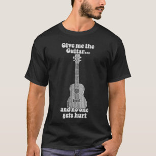 Ge mig gitarren och ingen får ont. B & W T Shirt