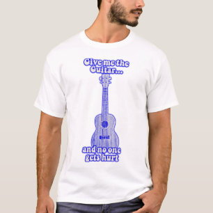 Ge mig gitarren och ingen får ont.retro blue t shirt