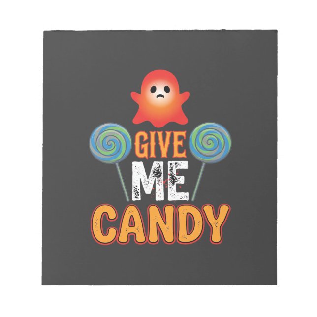 Ge Mig Godis Halloween Ghost_1 Anteckningsblock (Framsida)