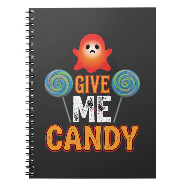 Ge Mig Godis Halloween Ghost_1 Anteckningsbok (Framsidan)