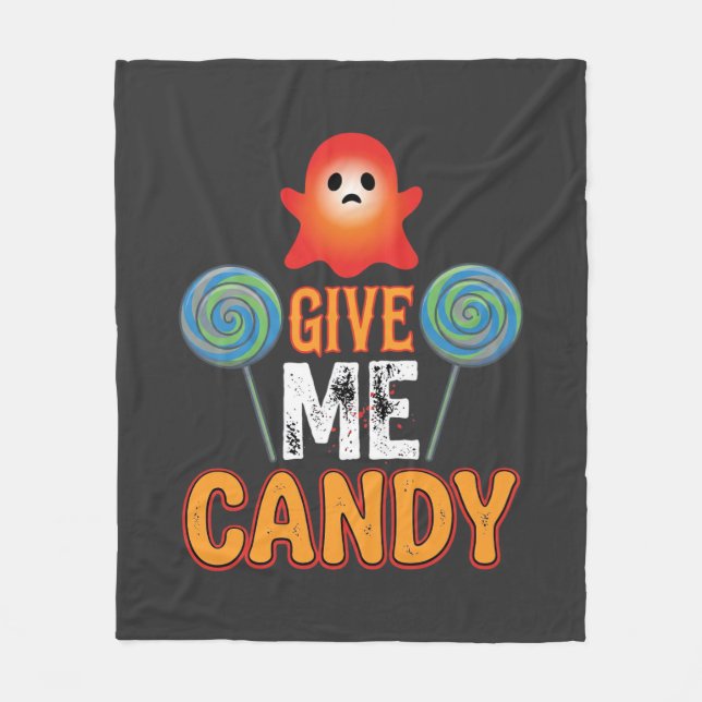 Ge Mig Godis Halloween Ghost_1 Fleecefilt (Framsidan)