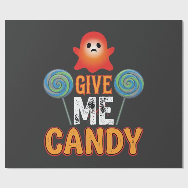 Ge Mig Godis Halloween Ghost_1 Presentpapper (Platt)
