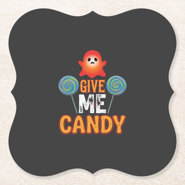 Ge Mig Godis Halloween Ghost_1 Underlägg Papper (Framsida)