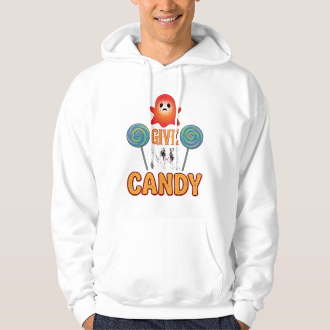Ge Mig Godis Halloween Spöke_1 Hoodie (Framsida)