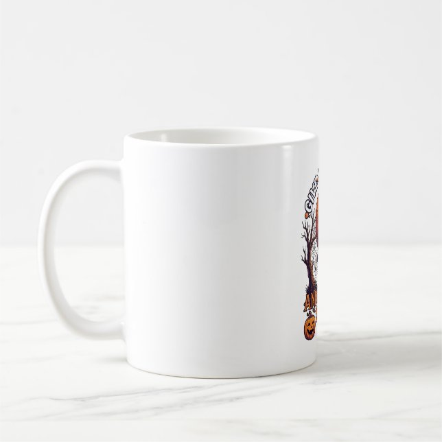 Ge Mig Godis Ring Skrämmande Häxa Måne Pumpa Kaffemugg (Vänster)