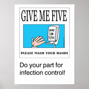 Ge mig handwashing affisch fem