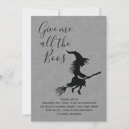 Ge mig hela Boos Linen Halloween fest Inbjudningar
