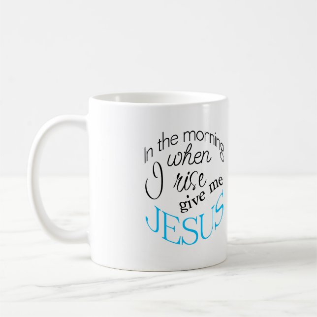 Ge mig Jesus kaffemuggen, när jag stiger Kaffemugg (Vänster)