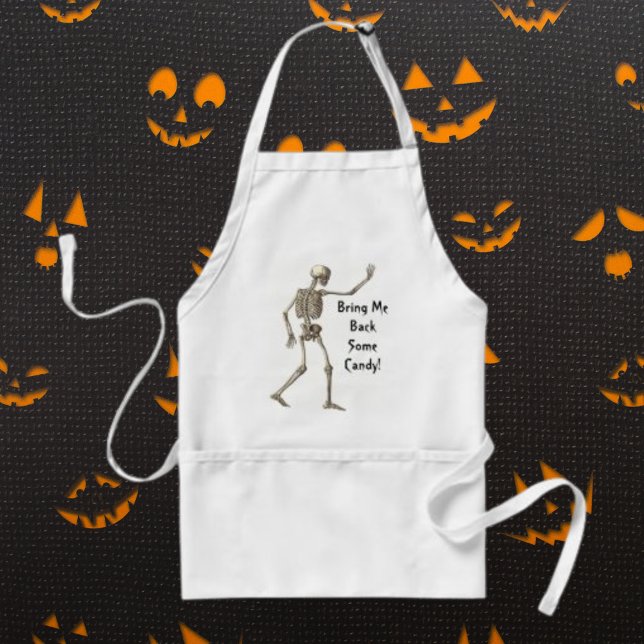 Ge mig lite Candy Skeleton Halloween Apron Förkläde (Bring Me Some Candy Skeleton Halloween Apron)