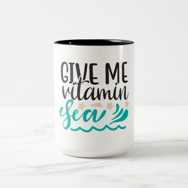 Ge Mig Vitamin Hav Två-Tonad Mugg (Center)