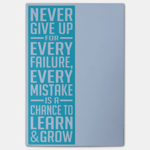 Ge motivational posta-honom aldrig noterar upp post-it block