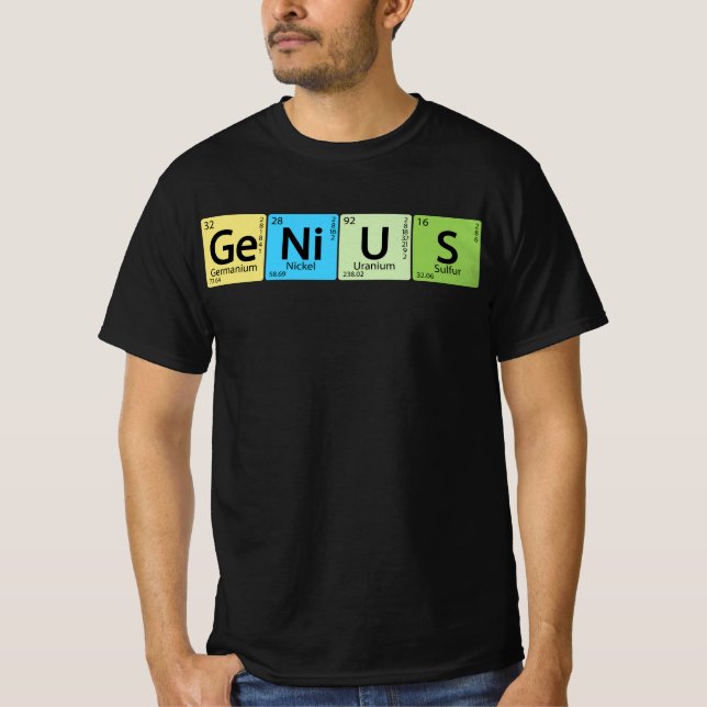 Ge-Ni-U-S Genius-Inslag Periodic Bord Inslag t Shirt (Framsida)