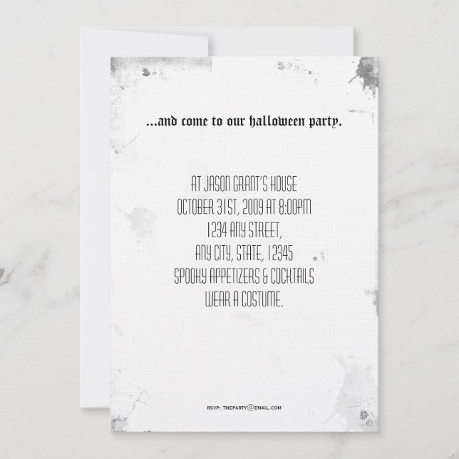 Ge oss en underteckna av din närvaro Halloween Inbjudningar (Framsida)
