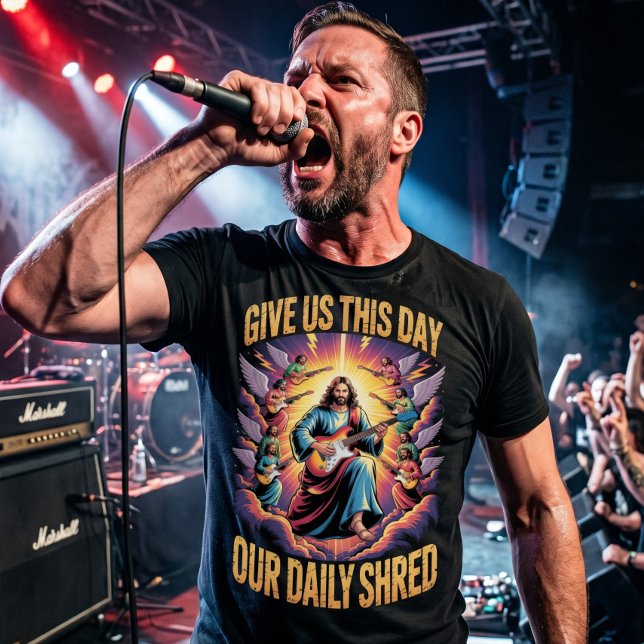 Ge Oss I Dag Vår Dagliga Shred-Förkläde T Shirt (Skapare uppladdad)