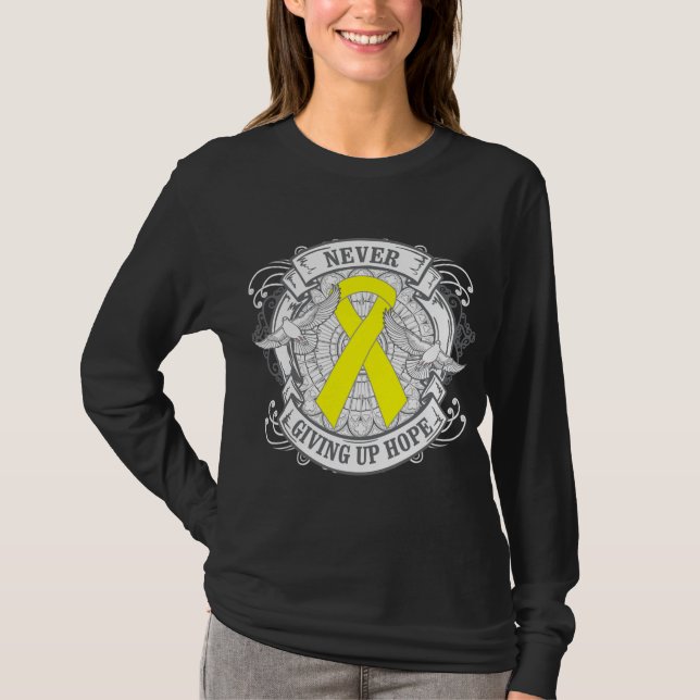 Ge övre hopp för självmordförhindrande aldrig tee shirt (Framsida)