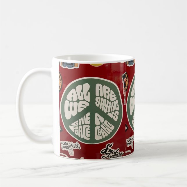 Ge Peace a Chance Hippie Coffee Mugg (Vänster)