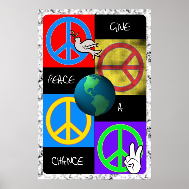Ge Peace a Chance Pop Art Poster (Framsidan)