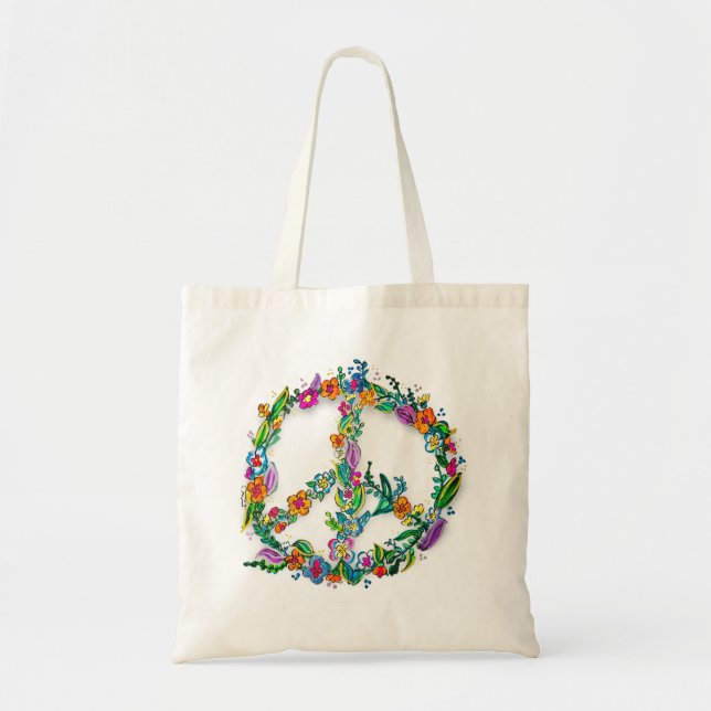 Ge Peace a Chance Tote Bag Tygkasse (Framsidan)