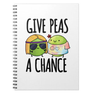 Ge Peas A Chance Funny Hippie Peas Pun Anteckningsbok